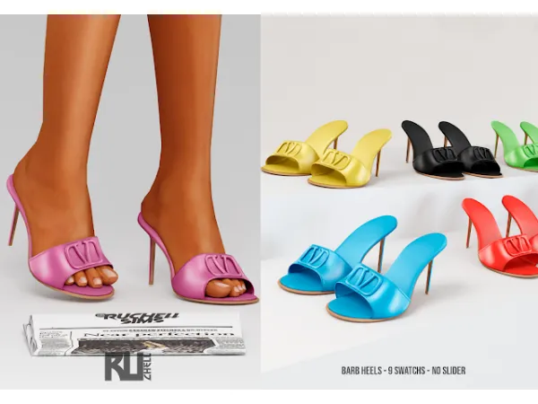 Alpha barb heels by ruchellsims - The Sims 4 Custom Content