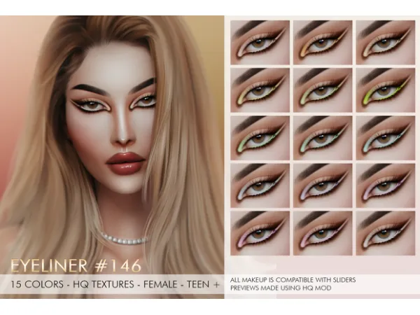 Alpha LEXY MAKEUP SET eyesshadow and eyeliner by simsfinds - The Sims 4 Custom Content