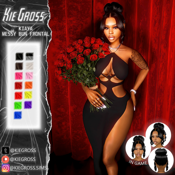 Alpha Kiaya messy bun by simsfinds - The Sims 4 Custom Content