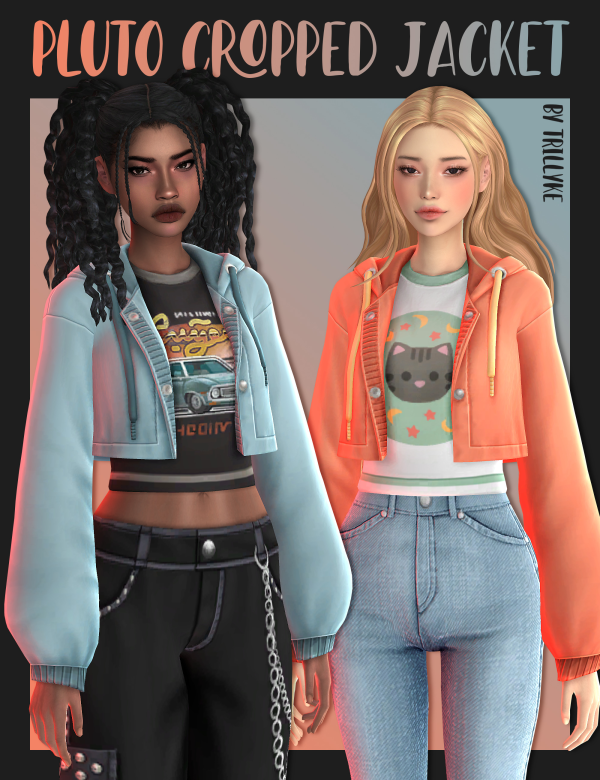 Maxis Match Pluto Cropped Jacket by simsfinds - The Sims 4 Custom Content