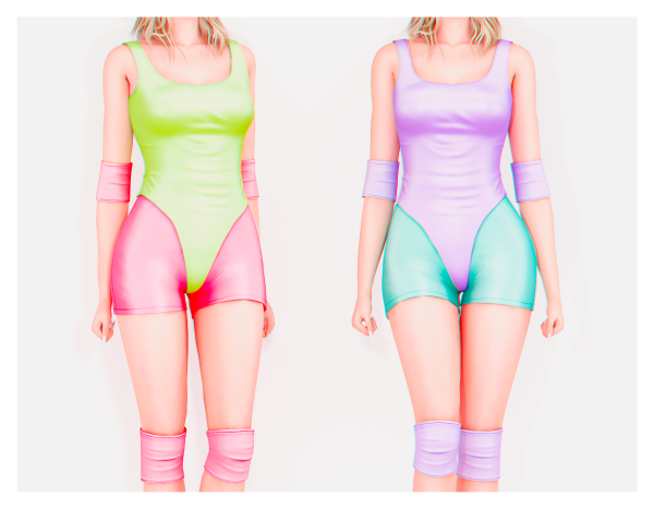 Alpha 80's Gym Outfit Elbow Knee Pad Accessorie by plbsims - The Sims 4 Custom Content