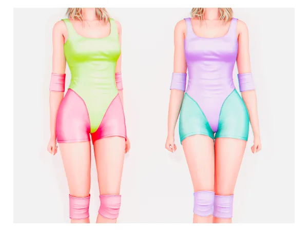 Alpha 80's Gym Outfit Elbow Knee Pad Accessorie - The Sims 4 Custom Content