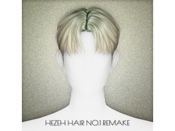 Alpha [Hezeh]Hair_No1_REMAKE - The Sims 4 Custom Content