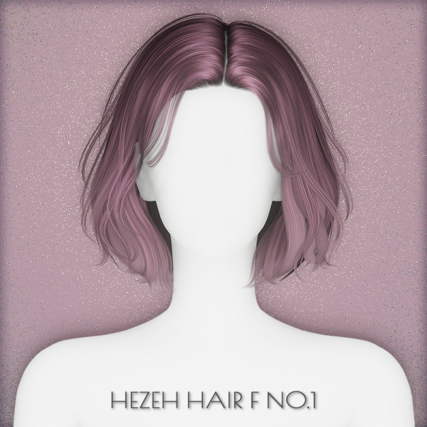 Alpha [Hezeh]FHair_No1 by hezeh - The Sims 4 Custom Content