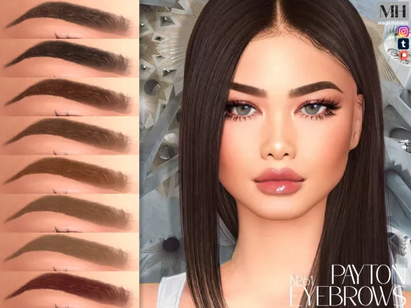 Alpha Payton Eyebrows N261 by magichandcc - The Sims 4 Custom Content