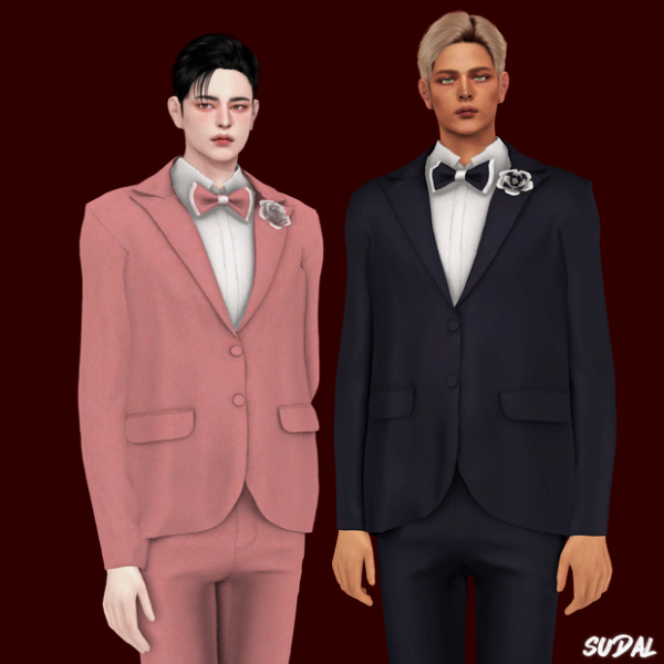 Alpha [sudal] Rose bow suit M by simsfinds - The Sims 4 Custom Content