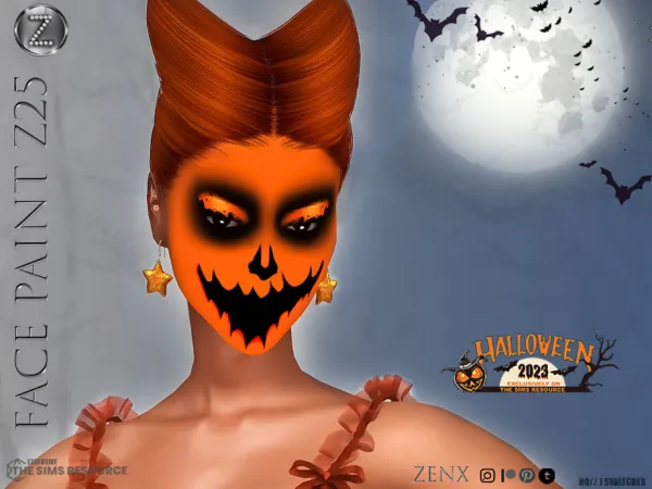 Mix ZENX FACE PAINT Z25 - The Sims 4 Custom Content