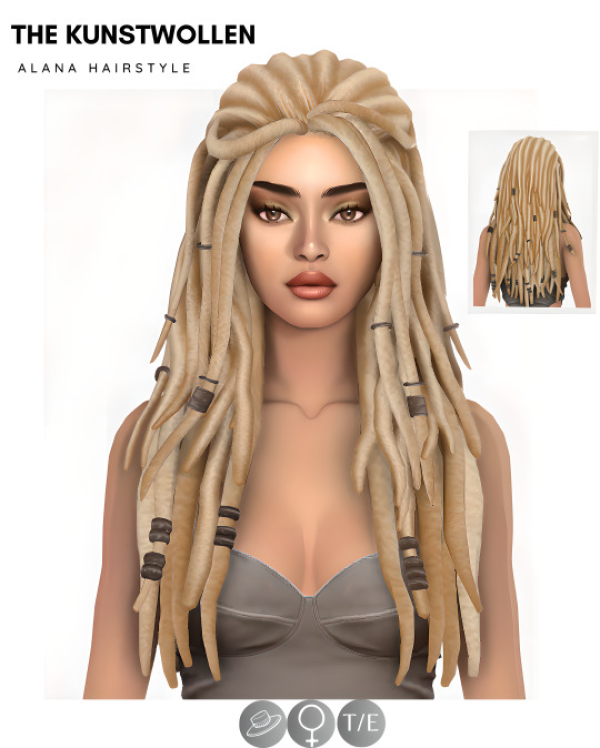 Mix Alana hairsyle by simsfinds - The Sims 4 Custom Content