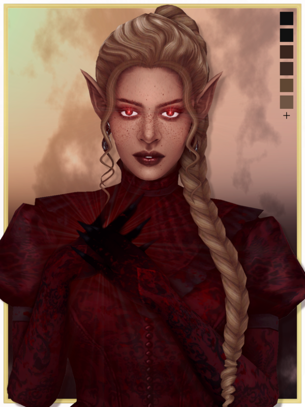 Maxis Match [Simblreen 2023] LORELLA female hair (in 2 versions) by simsfinds - The Sims 4 Custom Content