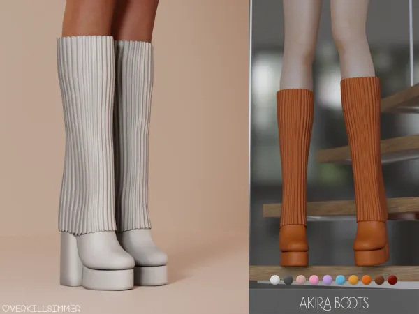 Alpha Akira boots by overkillsimmer - The Sims 4 Custom Content