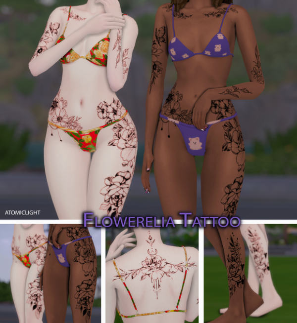 Mix Flowerelia Tattoo by simsfinds - The Sims 4 Custom Content