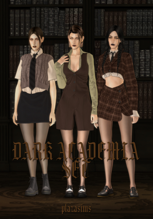 Alpha Dark Academia Set by simsfinds - The Sims 4 Custom Content