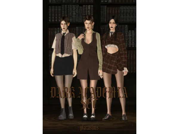 Alpha Dark Academia Set - The Sims 4 Custom Content