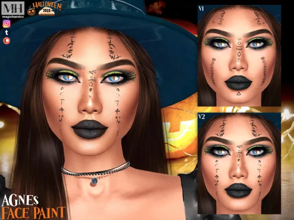 Alpha Agnes Face Paint - The Sims 4 Custom Content