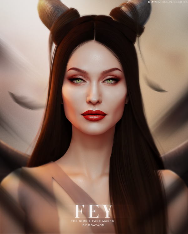 Alpha FEY FACE MASKS AND SKIN OVERLAY by simsfinds - The Sims 4 Custom Content