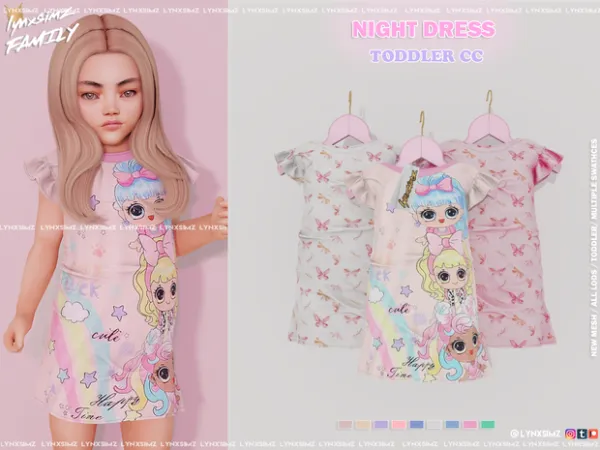 Alpha Nightdress Toddler by simsfinds - The Sims 4 Custom Content