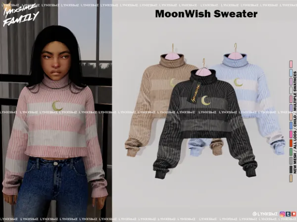 Alpha Moon Wish Jumper Child by simsfinds - The Sims 4 Custom Content
