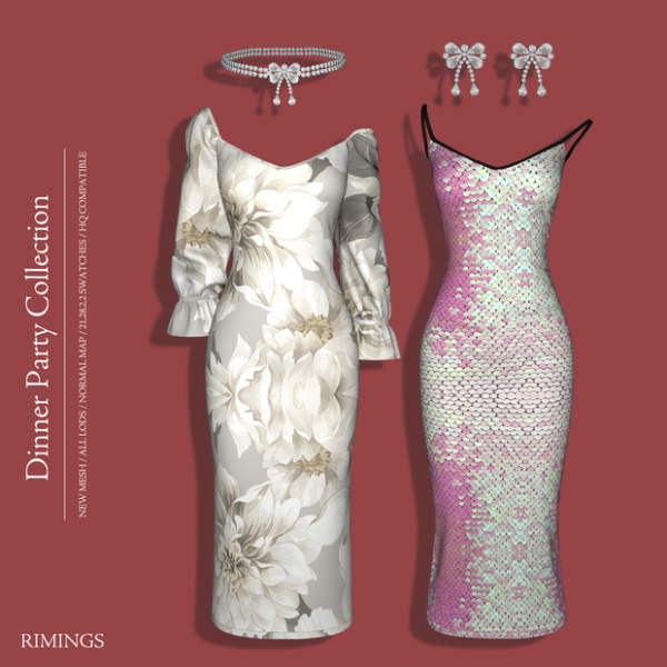 Alpha [RIMINGS] Dinner Party Collection by simsfinds - The Sims 4 Custom Content