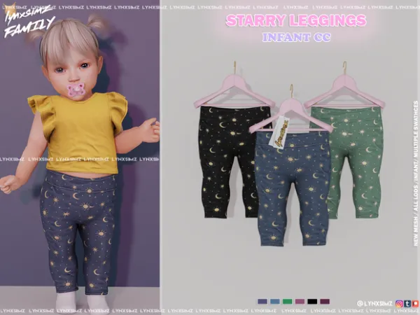 Alpha Starry Leggings Infant by simsfinds - The Sims 4 Custom Content