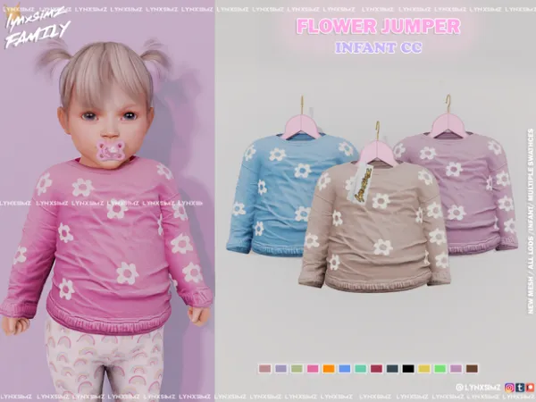 Alpha Flower Jumper Infant by simsfinds - The Sims 4 Custom Content