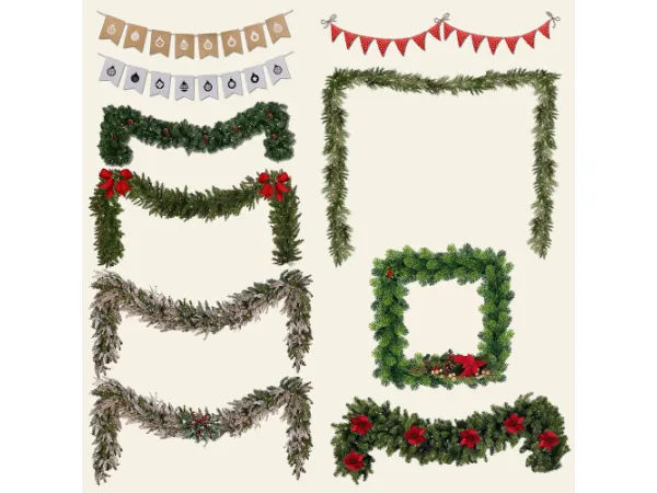 Alpha Xmas Garlands 2019 - The Sims 4 Custom Content