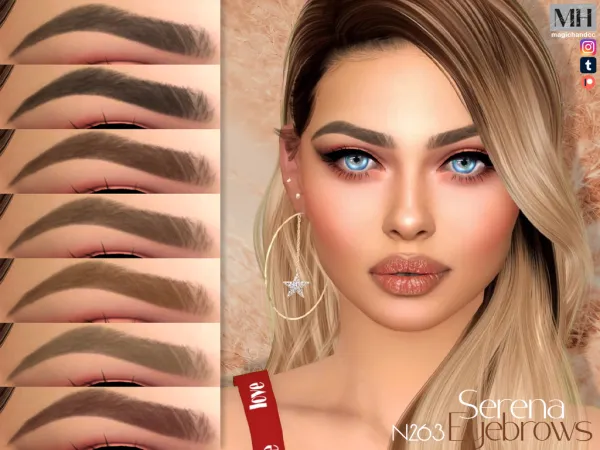 Alpha Serena Eyebrows N263 by magichandcc - The Sims 4 Custom Content