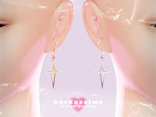 Alpha star ear piercing by simsfinds - The Sims 4 Custom Content