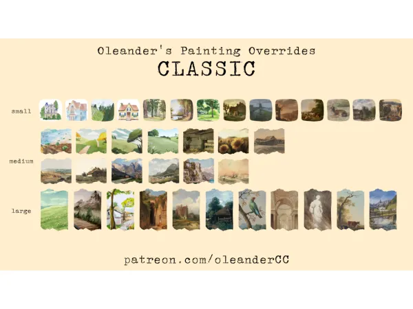 Mix Oleanders Sims 4 Painting Overrides by simsfinds - The Sims 4 Custom Content