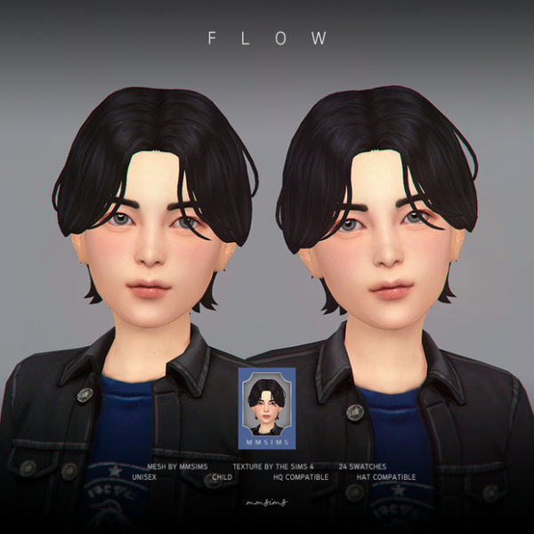 Mix MMSIMS Hair Flow CU by simsfinds - The Sims 4 Custom Content