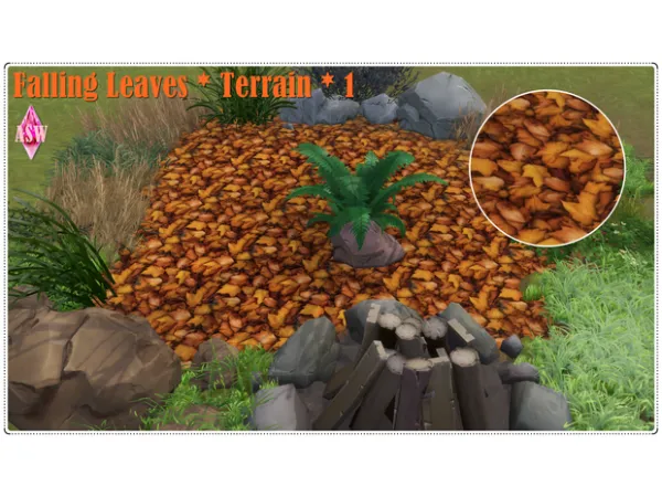 Mix Falling Leaves Terrain by simsfinds - The Sims 4 Custom Content
