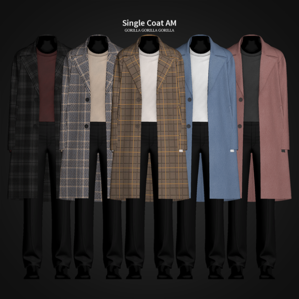 Alpha Single Coat AM by simsfinds - The Sims 4 Custom Content