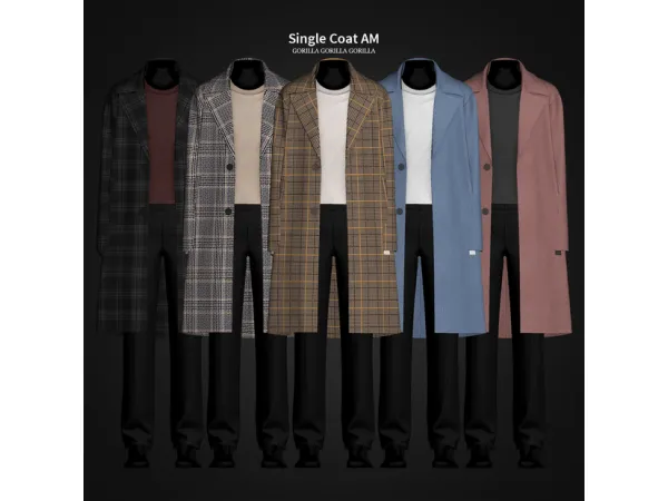 Alpha Single Coat AM - The Sims 4 Custom Content
