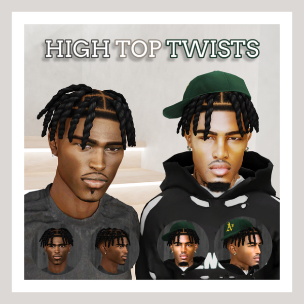Alpha HIGH TOP TWISTS BEARD N2 by simsfinds - The Sims 4 Custom Content