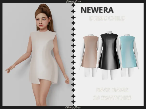 Alpha Newera Dress Child by clarity-sims - The Sims 4 Custom Content