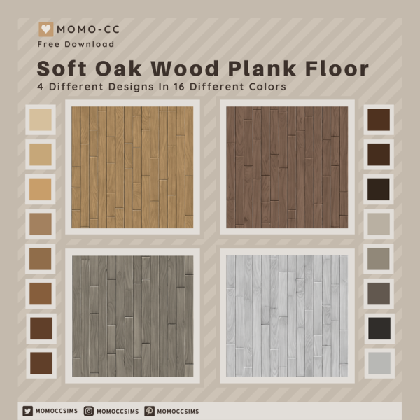 Alpha Soft Oak Wood Plank Floor by simsfinds - The Sims 4 Custom Content