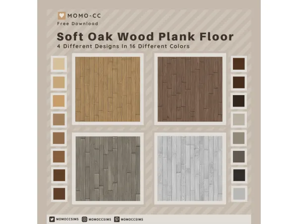 Alpha Soft Oak Wood Plank Floor - The Sims 4 Custom Content