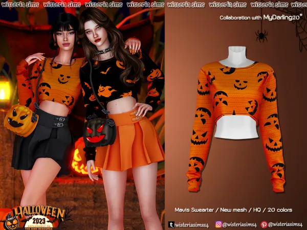 Alpha Halloween 2023 Mavis Sweater by wisteriasims - The Sims 4 Custom Content