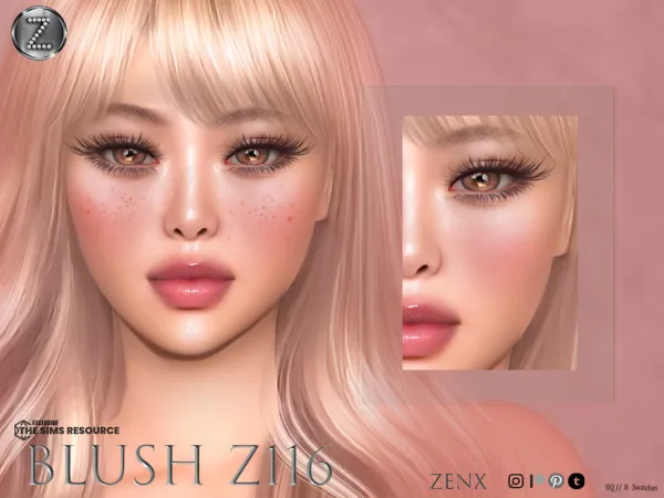 Alpha ZENX BLUSH Z116 - The Sims 4 Custom Content