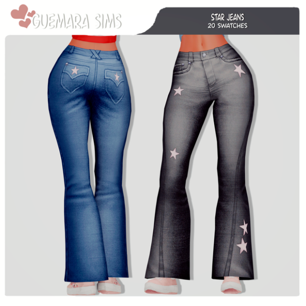 Mix Star jeans by simsfinds - The Sims 4 Custom Content