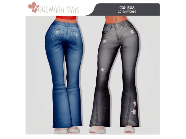 Mix Star jeans - The Sims 4 Custom Content