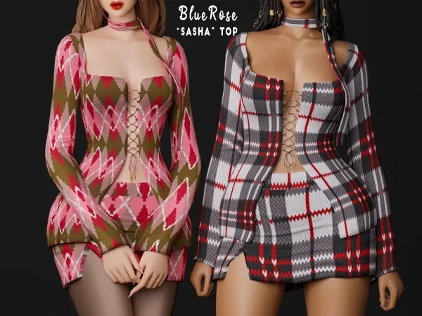 Alpha Sasha Top brsims by bluerose-sims - The Sims 4 Custom Content