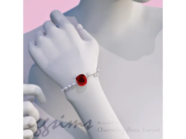 [TS4] Charming Rose Lariat Bracelet (bracelet04)