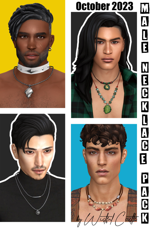 Maxis Match October 2023 Male Necklace Pack by simsfinds - The Sims 4 Custom Content