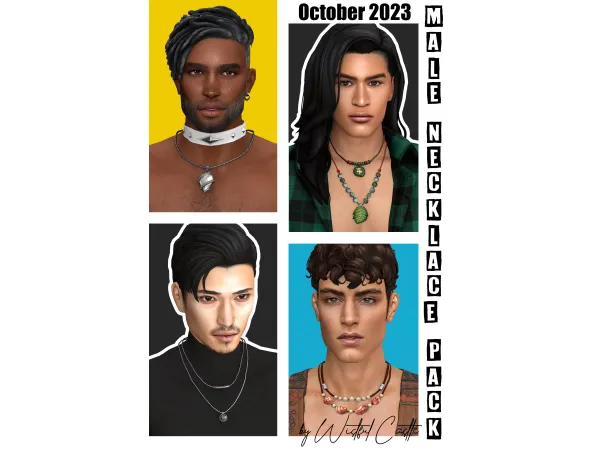 Maxis Match October 2023 Male Necklace Pack - The Sims 4 Custom Content