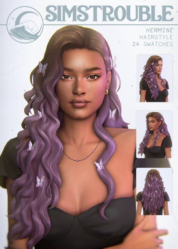 Maxis Match Hermine Hairstyle by simsfinds - The Sims 4 Custom Content