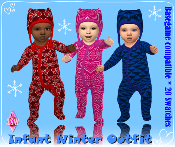 Maxis Match Infant Winter Outfit by simsfinds - The Sims 4 Custom Content