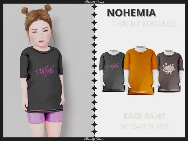 Alpha Nohemia T Shirt Toddler by clarity-sims - The Sims 4 Custom Content