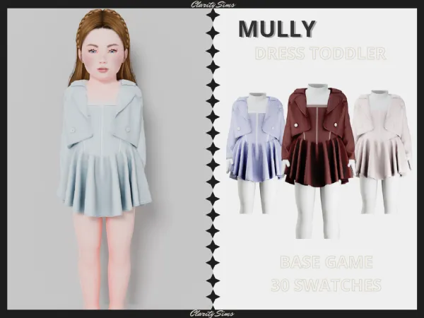 Alpha Mully Dress Toddler by clarity-sims - The Sims 4 Custom Content