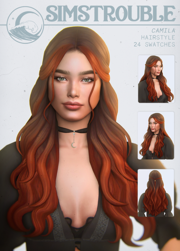 Maxis Match Camila Hairstyle by simsfinds - The Sims 4 Custom Content