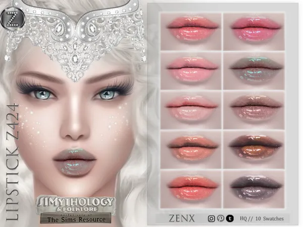 Alpha ZENX LIPSTICK Z424 by zenx - The Sims 4 Custom Content